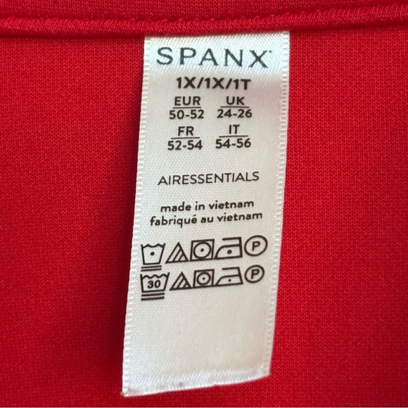 SPANX AirEssentials Soft Red Half Zip Pullover Scuba Sweatshirt Top 1X Athletic - Picture 6 of 8